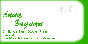 anna bogdan business card